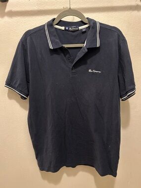 BEN SHERMAN Navy Blue Polo Shirt 100% Cotton